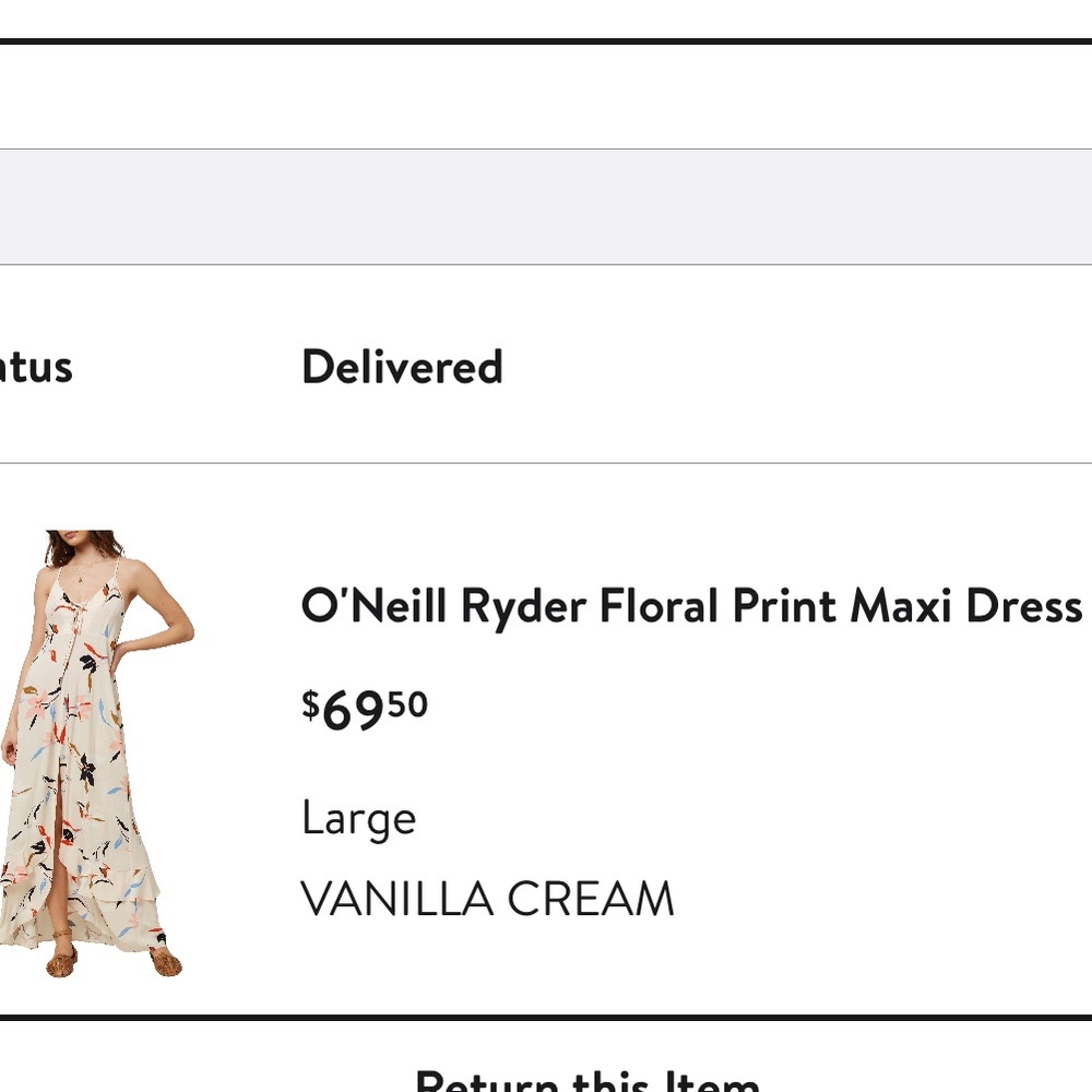 O’Neil tropical light pink dress large